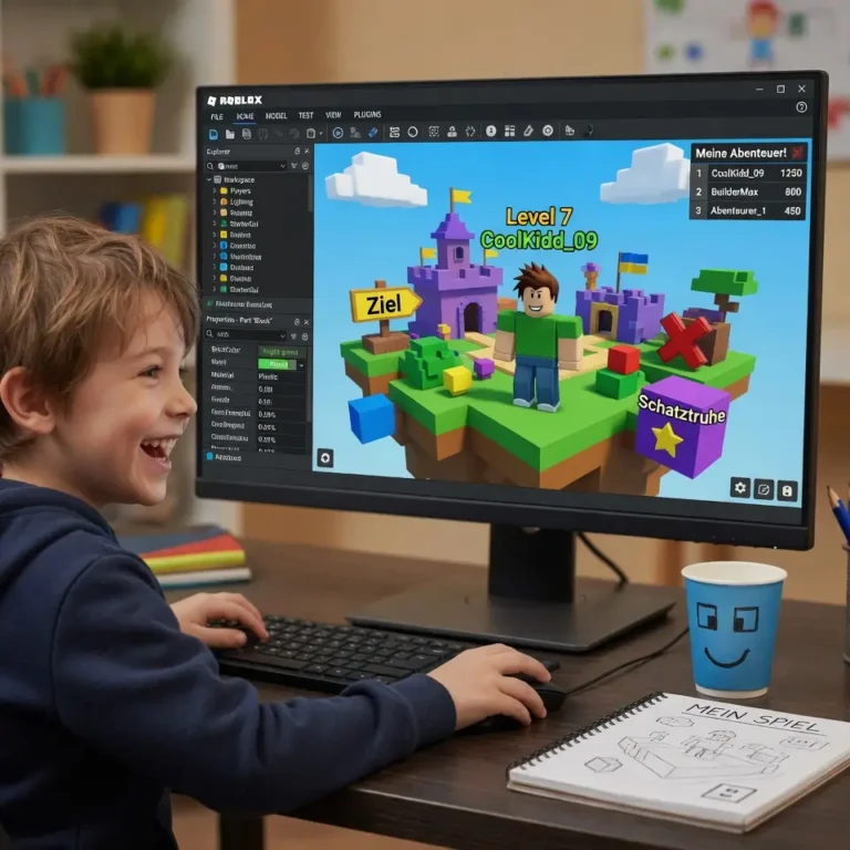 Kind lernt programmieren mit Roblox